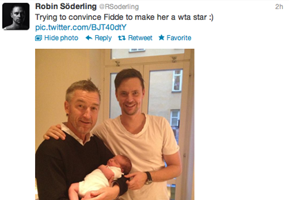 Robin Soderling tries to make daughter a WTA star