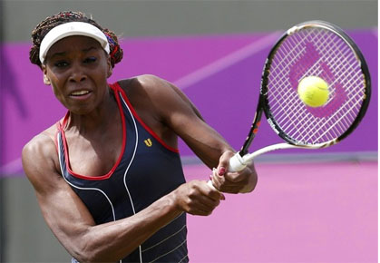 Venus Williams plays in the London Olympics