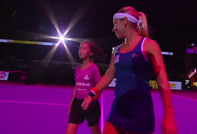 Cibulkova Forgets to Grab Ball Girl in Funny Pre-Match Gaffe in Singapore  