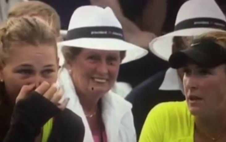 Madison Brengle and Coach Hysterically Laugh it up During Titanic Upset of Serena Williams 