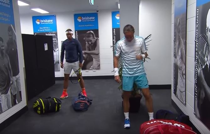 What did Rafael Nadal forget before Brisbane debut? 