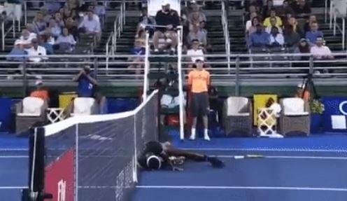 Watch: Tiafoe's Theatric Collapse After Bunk Call in Delray Beach  