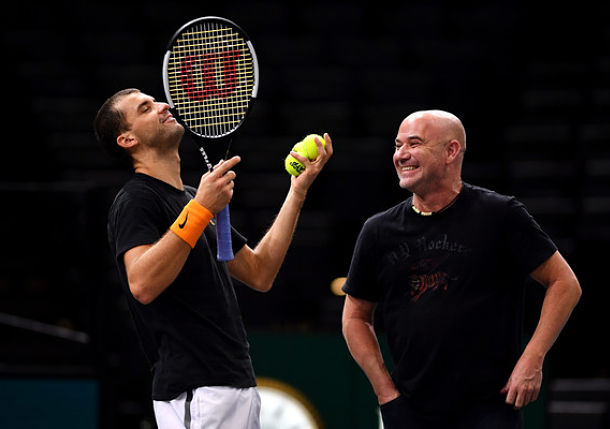 Agassi and Dimitrov Working Together at Paris Masters  