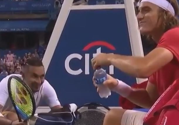 Watch: Shoegate Continues in D.C. and Kyrgios Delivers the Shoes to Tsitsipas in Epic Moment  