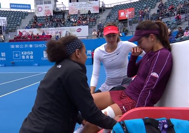 Sharapova Sportsmanship on Display after Heartbreaking Retirement by Wang in Shenzhen 