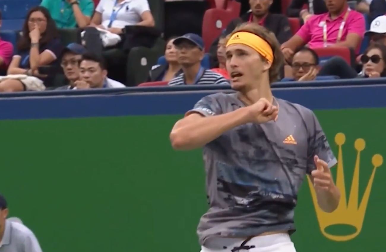 Watch: Zverev Lets Racquet Fly into Shanghai's Fourth Row 