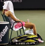 Victoria Azarenka Towel Over Face Indian Wells 2010