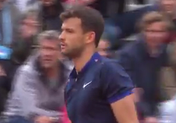 Watch: Dimitrov Bends It Down the Line 