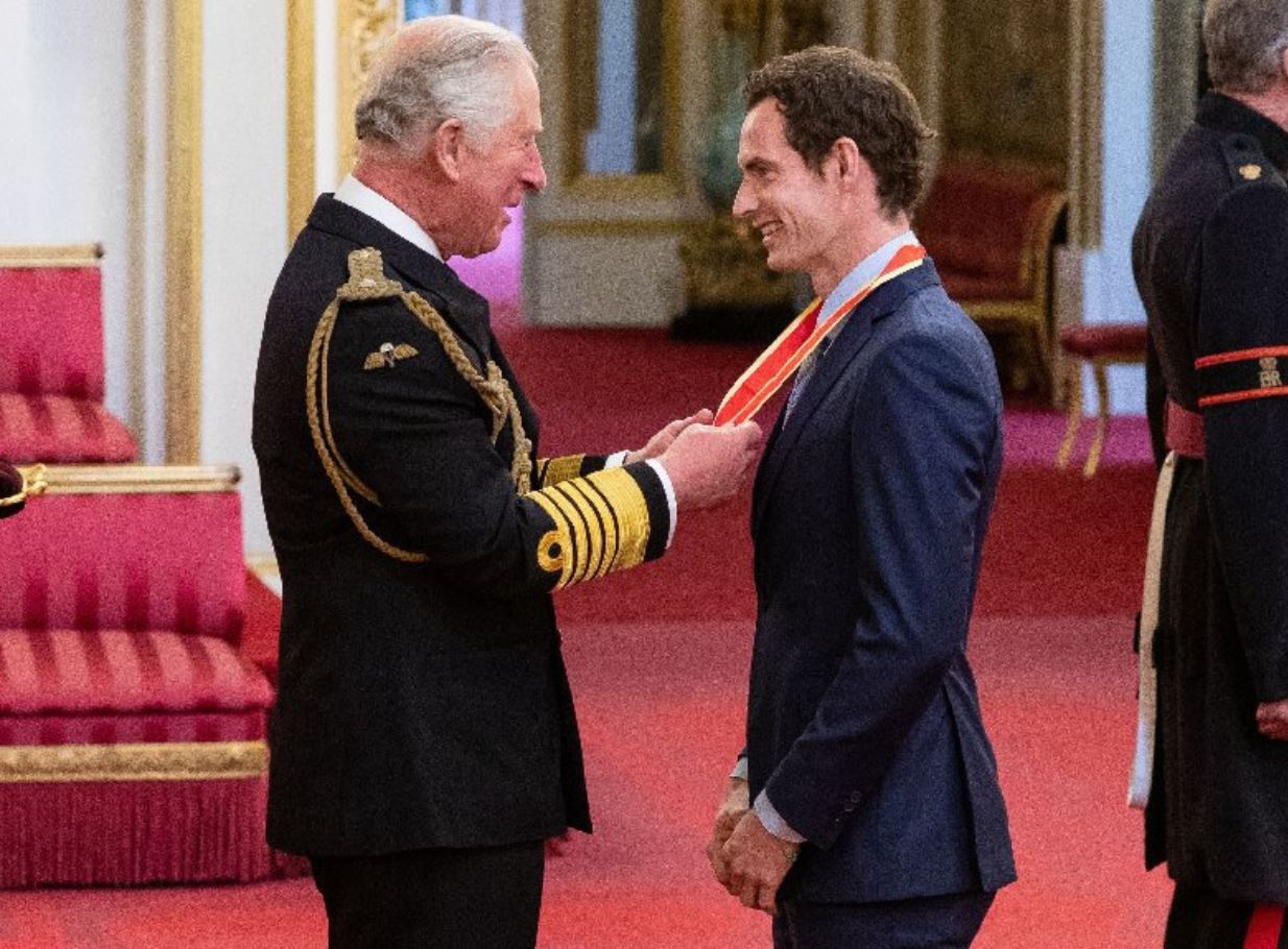 Andy Murray Recieves Knighthood at Buckingham Palace 