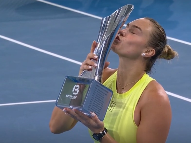 sabalenka brisbane title trophy